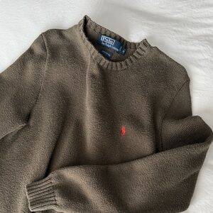 Polo by Ralph Lauren Men's Olive Crewneck Sweater